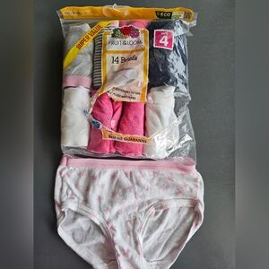 Fruit of the Loom Girls' Briefs Sz 4  10 Pairs Total